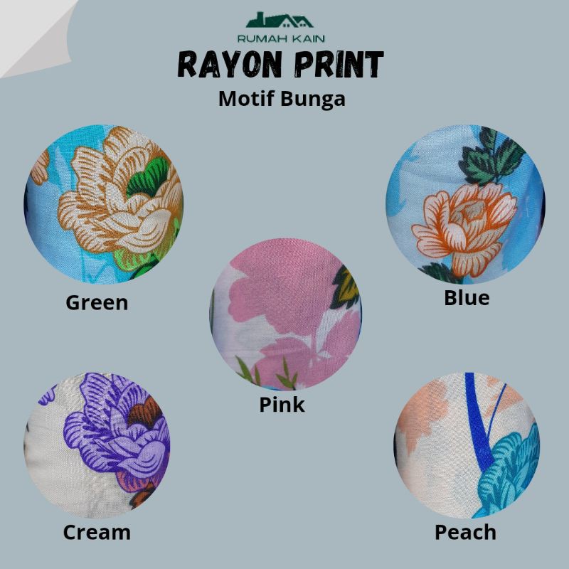 Rayon Print/ Rayon motif/ Rayon Bunga/ Rayon Batik/ Rayon/ Kain motif