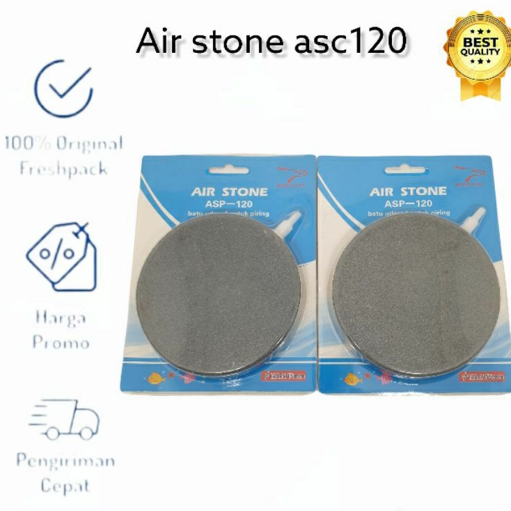 ASC 120 /  ASP 120 Batu Aerator bulat pipih air stone airstone gelembung udara aquarium