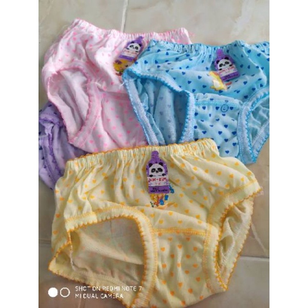 6pcs | celana dalam anak perempuan size 2-8 tahun