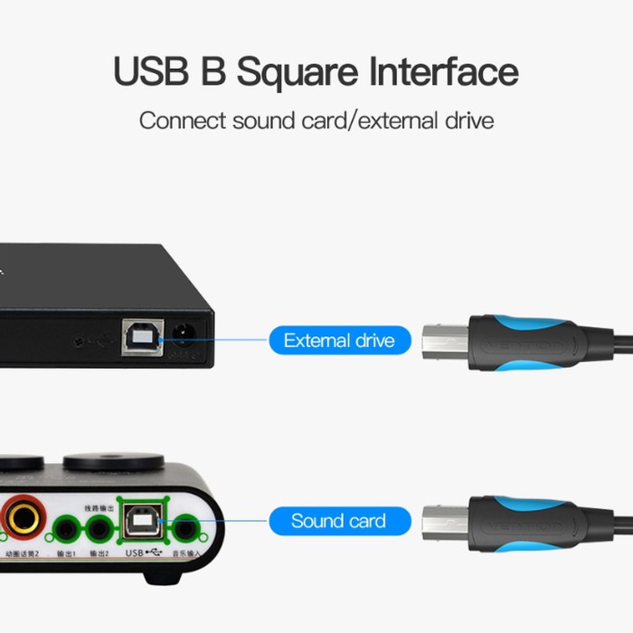 Vention [VAS-A16 1M] Kabel USB 2.0 Type A Male to B Male printer