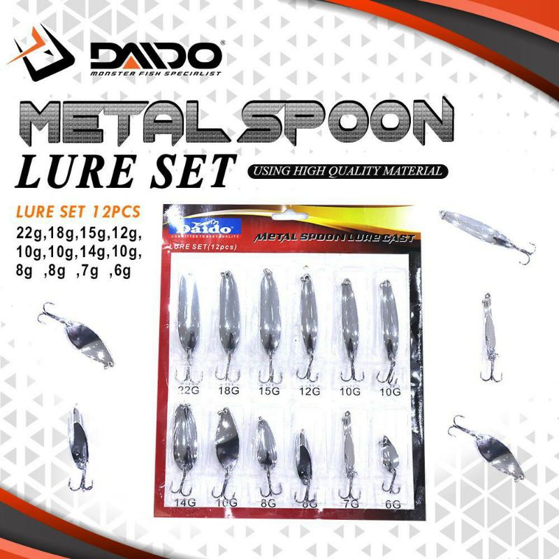 UMPAN PANCING SPOON SET DAIDO LENGKAP DENGAN TREEBLE HOOK