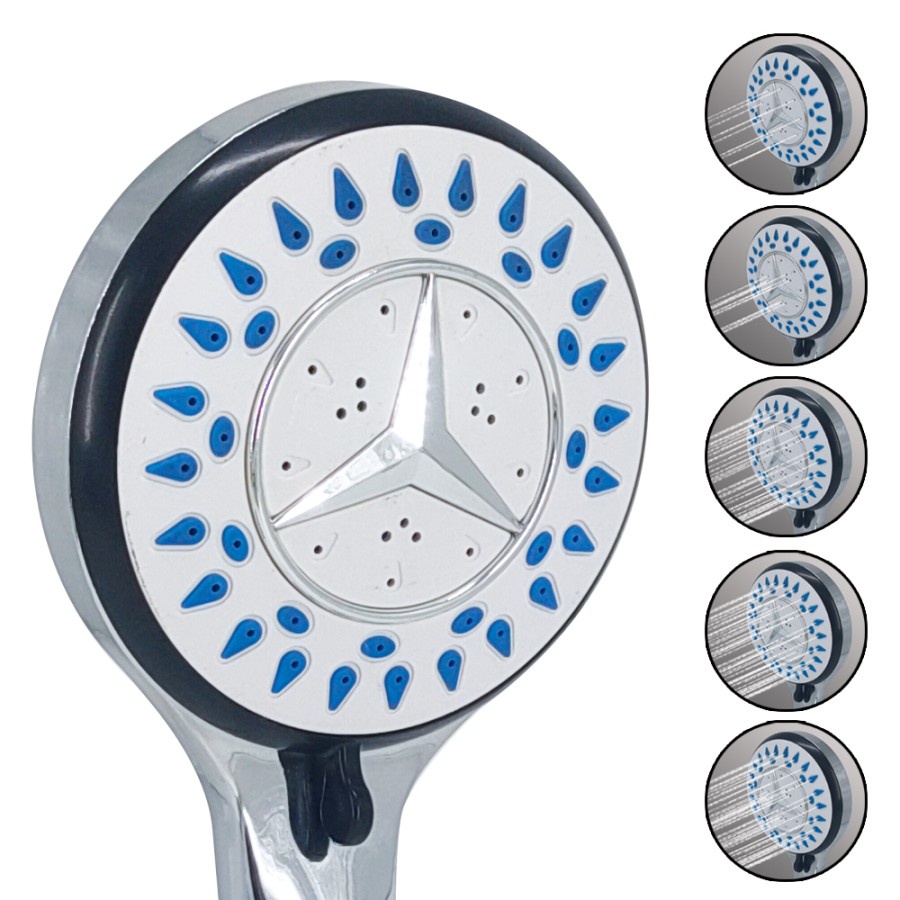 Kepala Hand Shower Lubang Bermotif Tanpa Selang Bahan CHROME HS-70