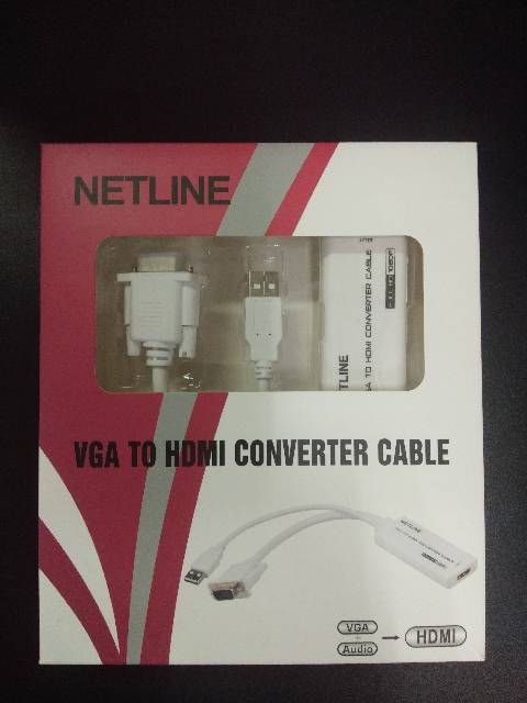 Netline Konverter VGA Male to HDMI Female with Audio