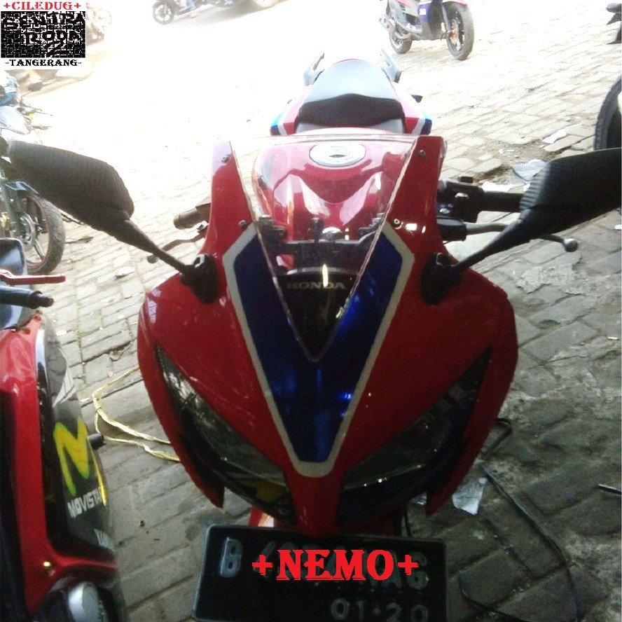 Spion Motor Replika Ninja 250 Merek NEMO PnP Ke CBR lokal /CBR Facelift /CBR Thailand Motif Karbon
