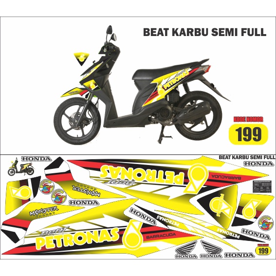 Striping sticker decal honda beat karbu 2008 -2012 petronas
