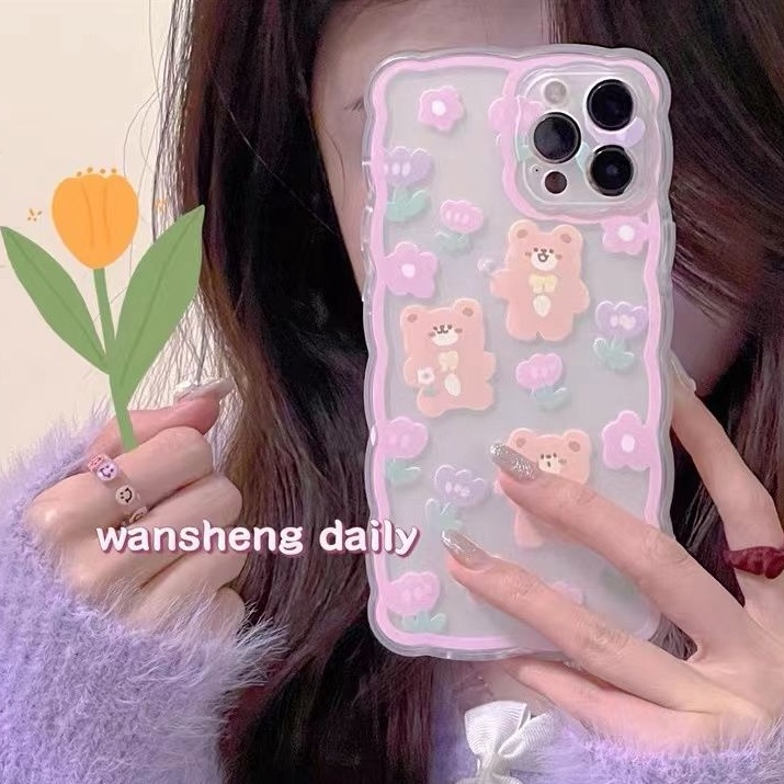 Soft Case Silikon TPU Transparan Motif Beruang Untuk IPhone 13 12 Mini 11 10 Pro XS Max X XR 8 7 6 6S Plus SE 2020