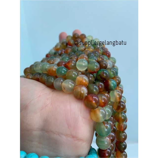 batu manau loreng ginggang hijau MUDA 10mm merah manao mangga orange