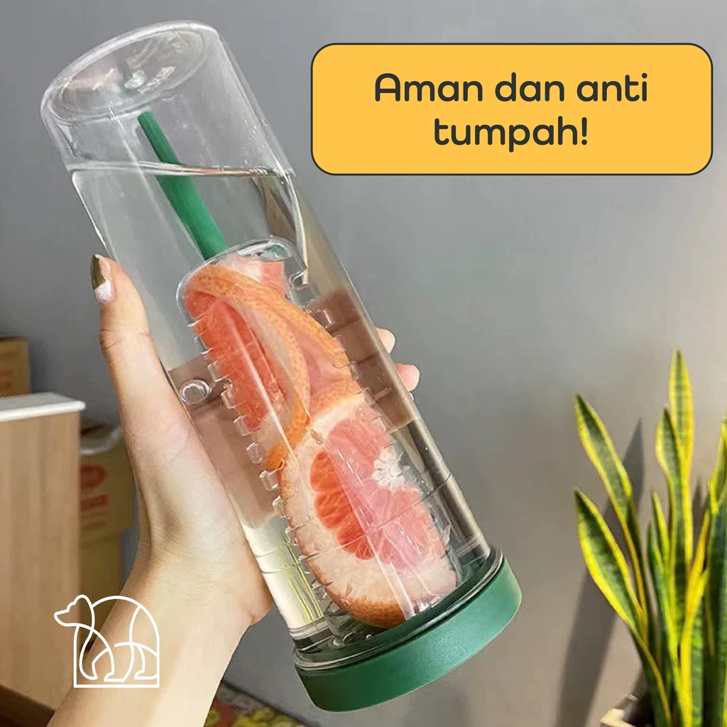 【IKONE】BOTO Botol Minuman Aesthetic Botol Minuman Detox Infused Water Bottle Termos Estetik Botol Minuman Bening Kantor Sekolah Botol Minum Tumblrlr Viral