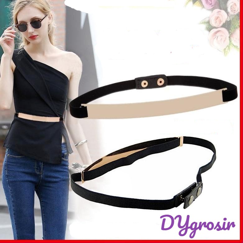 IKAT PINGGANG WANITA PLAT EMAS KARET FASHION