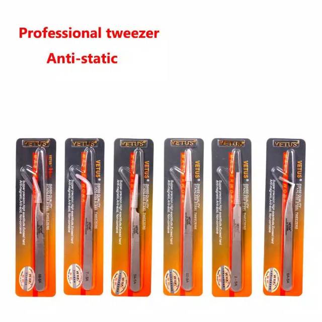 Pinset Vetus Tweezers Pinset Bengkok / Lurus  Russian ORIGINAL eyelash extension / sambung bulumata