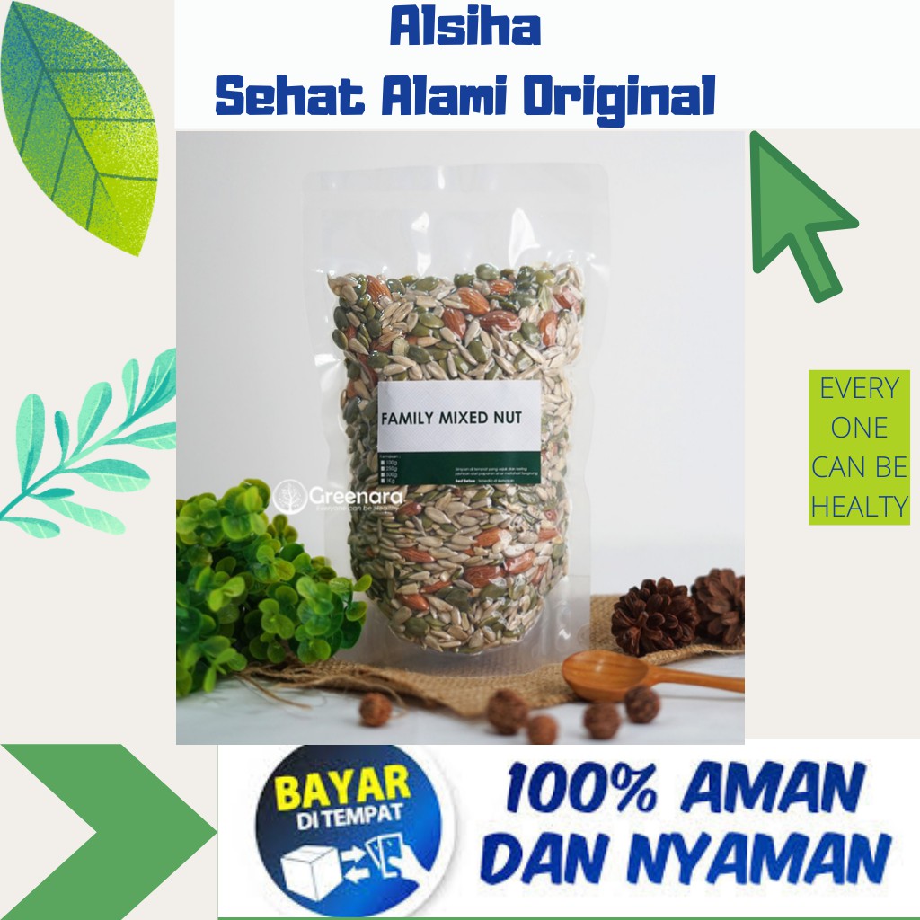 

Kacang Almond Siap Makan Organik Asli Alami Makanan Sehat Family Mixed Nuts 500gr / almond