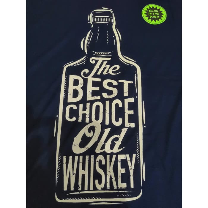 Kaos Baju Old Whiskey Glow in the dark Pria Botol Beer Dewasa Import Rhymes Big Size Jumbo XXXL