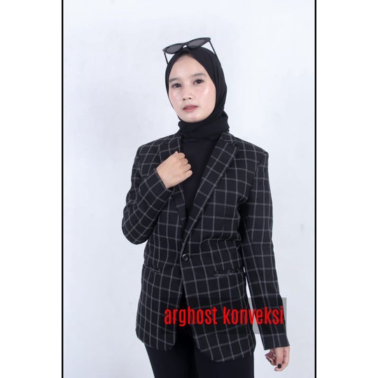 blazer kotak cewek/jas kantor/blazer casual/jas rajut