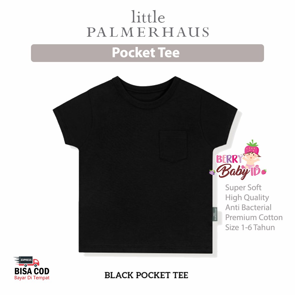 Little Palmerhaus Pocket Tee Baju Bayi Anak 1-6 Tahun Laki-Laki Premium Katun Berry Mart