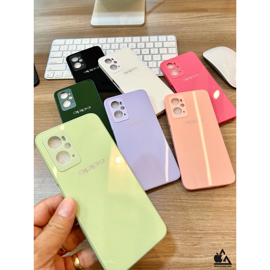 Premium Glass Case OPPO F9 A7 A5S A12 A11K A15 A15S A16 A16E A16K A54 A74 4G A95 RENO 6 RENO 7 4G RENO 7Z 5G RRENO 7 5G A55 A76 A96 With LOGO TEMPERED SOFTCASE KOREAN SILIKON Candy Mewah