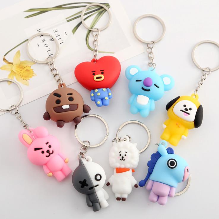 [ACKER] Gantungan Kunci BTS/BT21 Epoxy Doll Liontin untuk Mobil/Tas