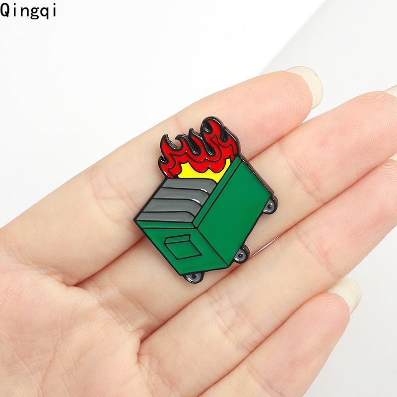 Bros Pin Enamel Bentuk Tempat Sampah Untuk Hadiah Teman