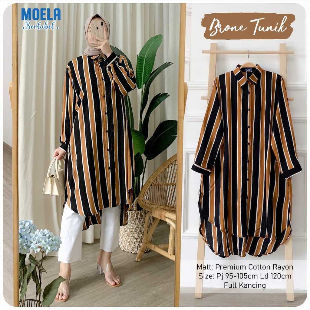 realpict MARTE ori MOELA berlabel ld 120 premium rayon tunik jumbo big size berkerah BRONE ELEA YOIS