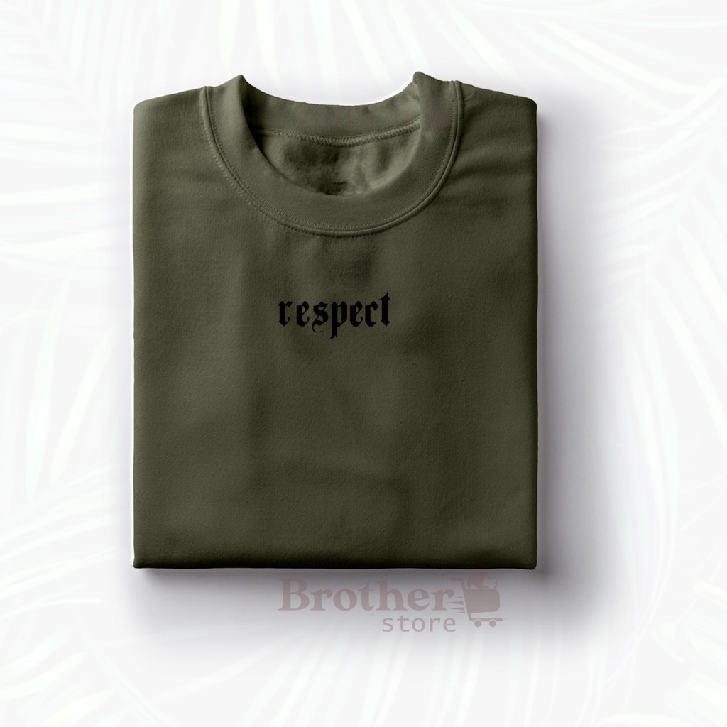 Brother store Kaos Distro Pria Articlel respect KAOS TEXT print  pria abu misty Premium