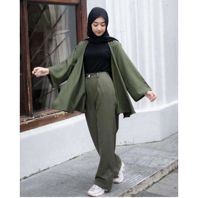 Highwaist Kulot Linen Rami Premium Laura Slim Kulot Highwaist / Kulot Linen Seoul Korea Kulot Linen 