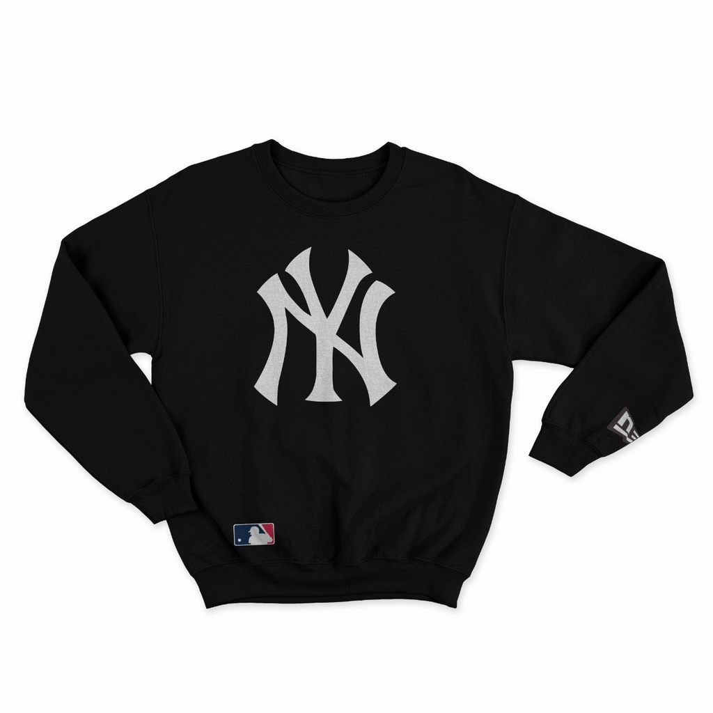 NY MLB CREWNECK SWEATSHIRT BLACK PREMIUM