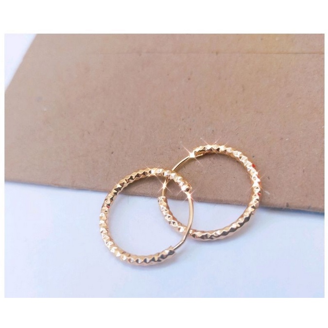 Anting wanita Bulat Anting lapis Emas Anting Silver &amp; Gold Cantik