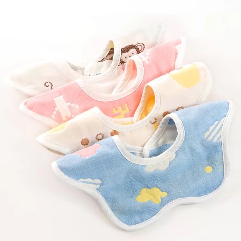 Celemek Bayi Bib Slabber Bayi Handuk Air Liur Baby 360 Derajat Katun Gauze 6 Lapis