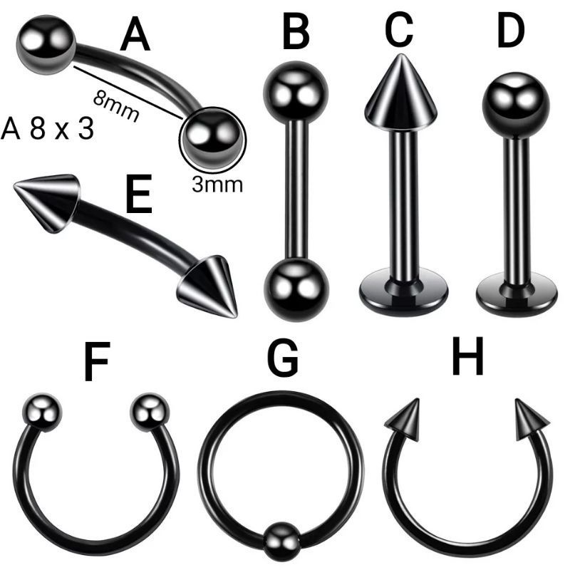 anting titanium helix, lobe, upperlobe, tragus