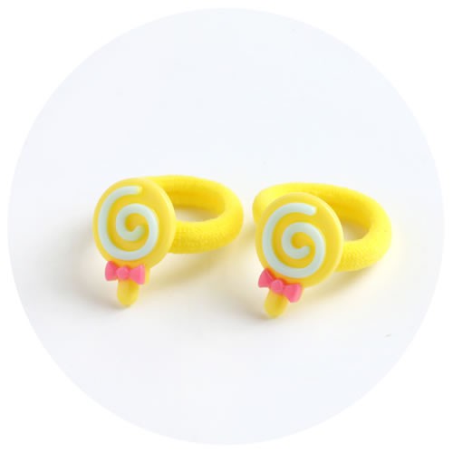 LRC Ikat Rambut Sweet Yellow Shape Decorated Pure Color Hair Band (2pcs)