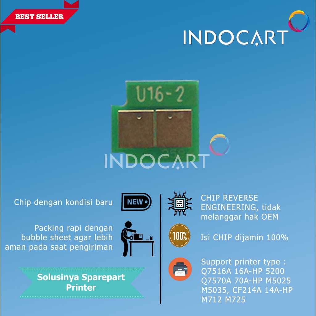 Chip Toner Universal U16 Q7516A 16A Q7570A 70A 14A-HP 5200 M5025 M712