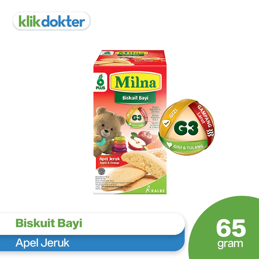 Milna Biskuit Bayi Apel Jeruk 65gr