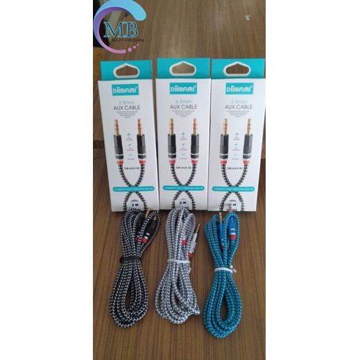 BM104 DIINAMI CABLE KABEL AUX AUDIO 1 KE 1 JACK 3.5MM KE 3.5MM BAHAN TALI SEPATU SEKUAT BAJA ORIGINAL