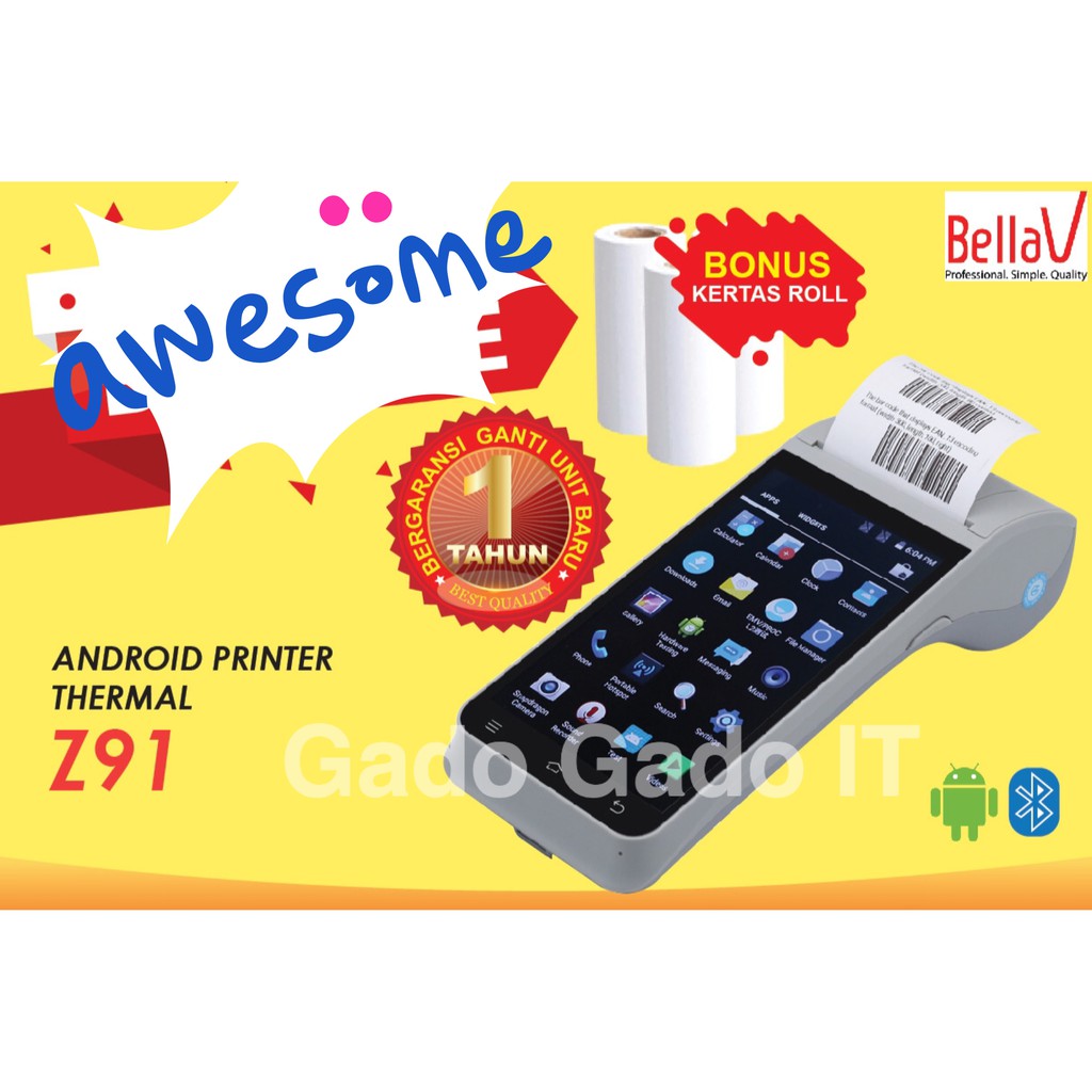 ANDROID PRINTER THERMAL BLUETOOTH BellaV Z91 Mobile Mini Printer Portable