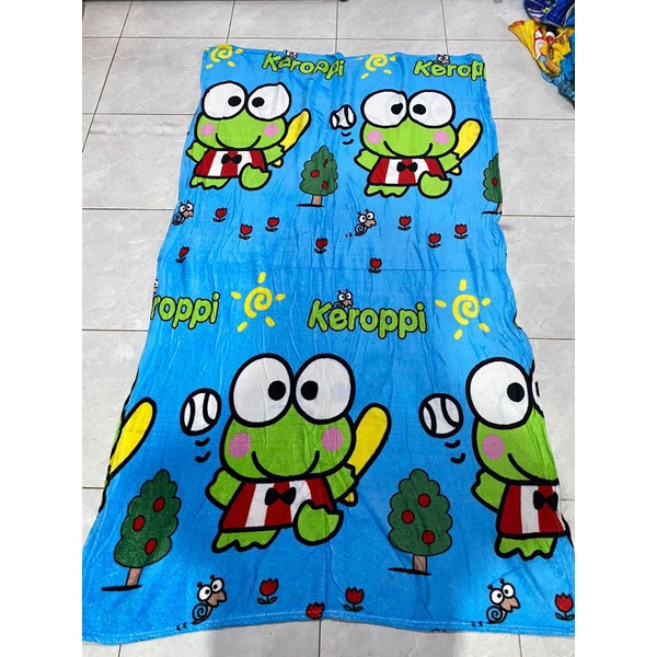 Selimut bulu anak karakter keroppi super lembut