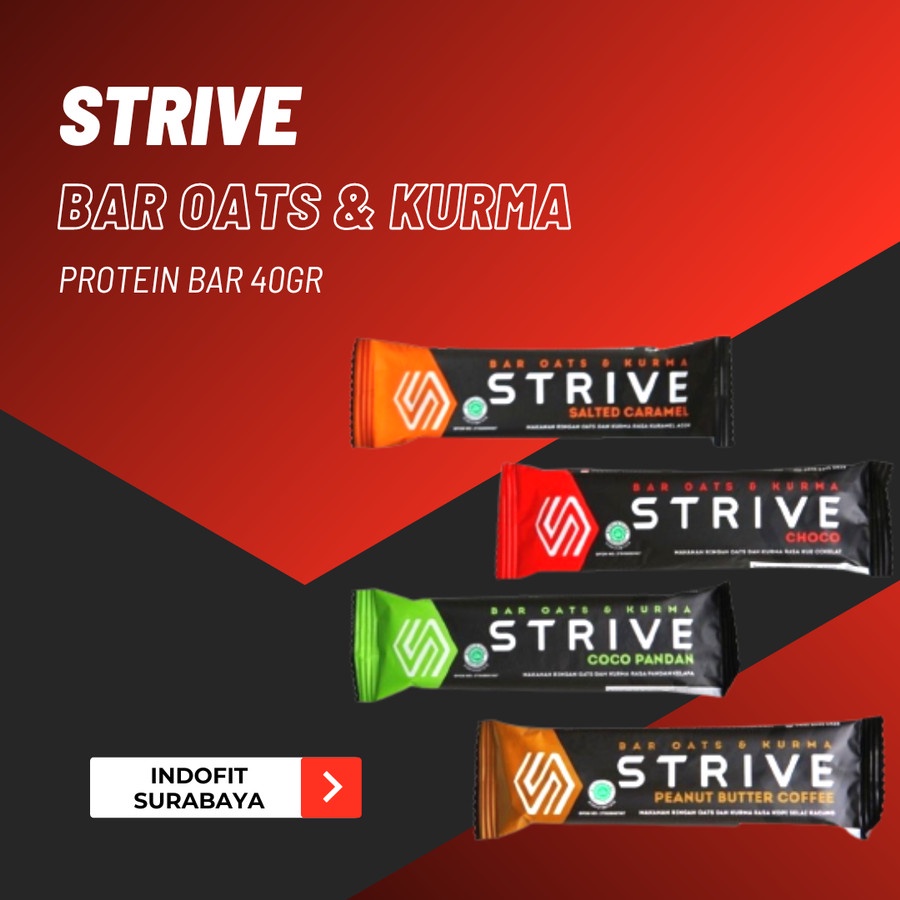 

Strive Energy Bar 40 gram protein bar proteinbar not questbar Camilan