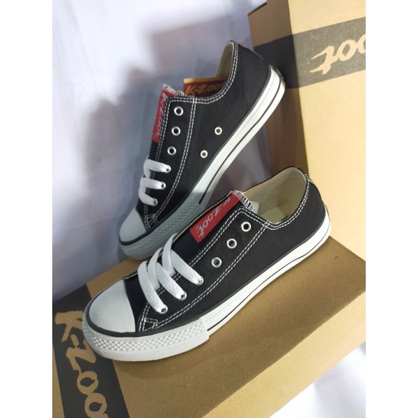 Sepatu anak sekolah Pendek merk K-Zoot Alonzo hitam putih original
