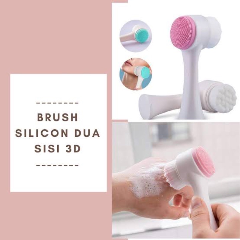 COD TERMURAH ALAT PEMBERSIH WAJAH 2 in 1 BRUSH 2 SISI BULU SIKAT HALUS