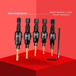Set Komplit Alat Mata Bor Drill Bit Countersink HSS 1.98-3.56mm 5 Pcs - Mata Bor Set Komplit Lengkap