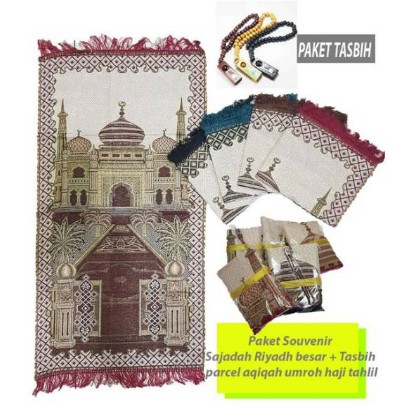 Oleh oleh haji umroh dan tahlilan paket sajadah plus tasbih