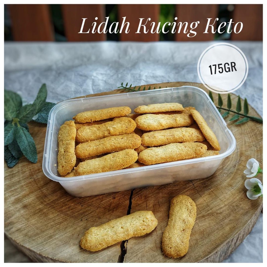 

Keto / Debm / Diet Lidah Kucing Kue Kering No Sugar Diabetic Friendly