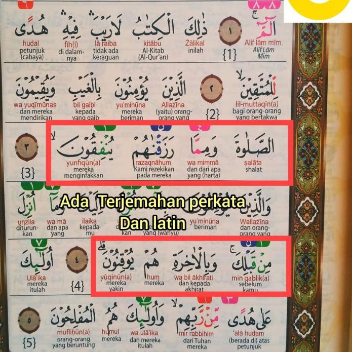 TOP -  Alquran mushaf hafalan Kecil pemula terjemahan latin perkata Tajwid warna B6 Al Quran 