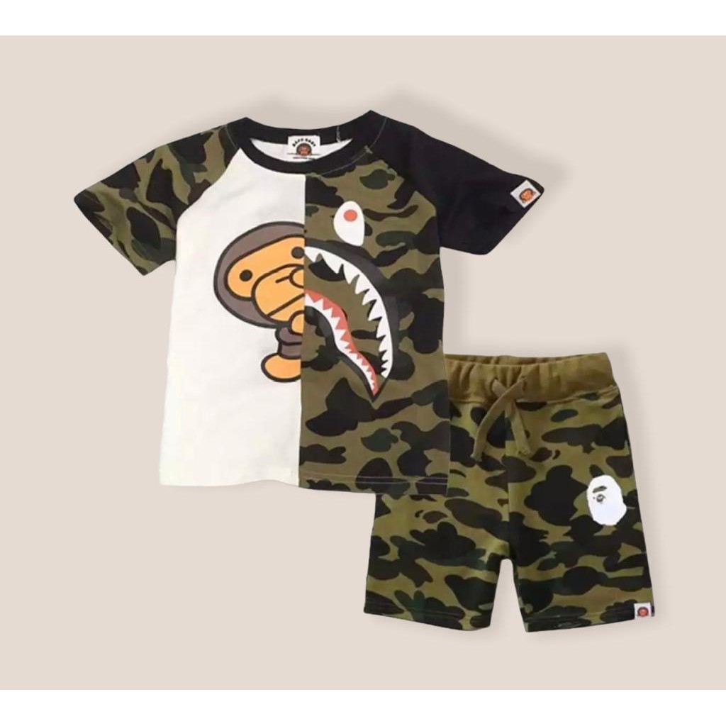 Setelan anak bape milo / baju anak laki laki dan perempuan terbaru 1-5 tahun