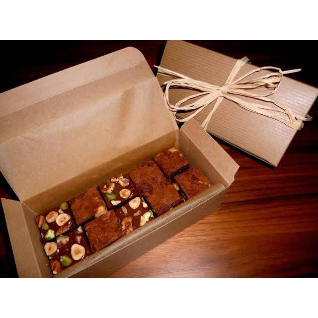 Paper Box Kraft Brownies Kue Custom Logo