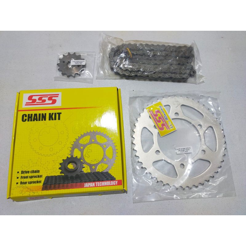 Set Gear +Rantai SSS Kawasaki ninja 250fi Set Ger sama rantai 1set untuk ninja 250fi