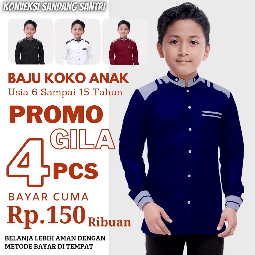 PROMO GILA Atasan Muslim Anak Laki Laki Baju Koko Anak Laki Laki Usia 5 Sampai 15 Tahun Baju Koko Anak Lengan Panjang Baju Muslimin Baju Koko Anak Putih Baju Koko Anak Kekinian Baju Koko Murah Baju Koko Kombinasi Baju Koko Terlaris Bisa COD