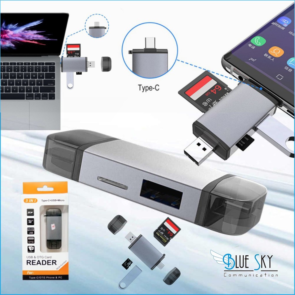 CARD READER PLUS OTG 3 IN 1 USB T-933A