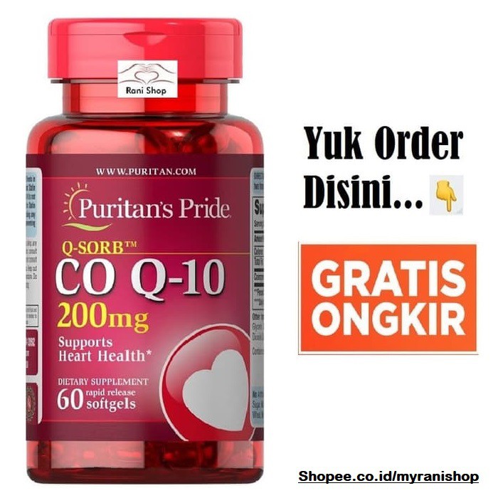 Puritan's Pride Q-SORB Co Q-10 200 mg 60 Softgels Puritan Q SORB COQ 10 Puritans CO Q10 COQ10 200mg