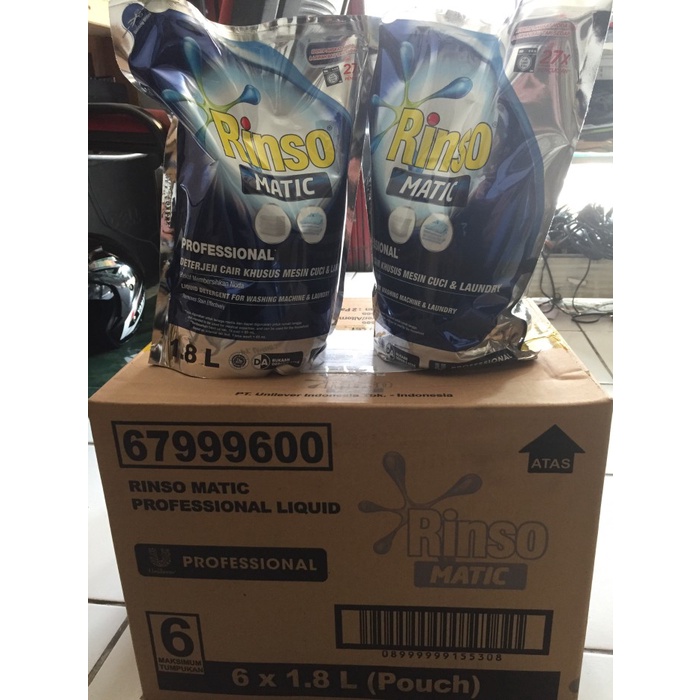 Rinso cair matic professional 1,8 Liter 1 dus isi 6