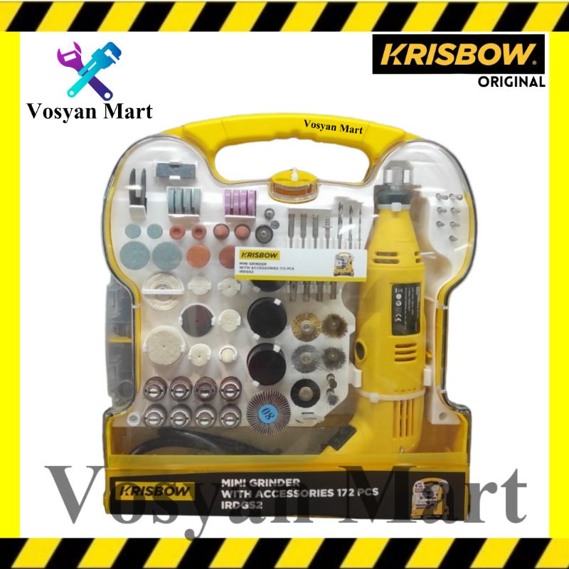 Krisbow Mini Grinder Set 172pcs || Mini Drill Krisbow Set || Bor Tuner Krisbow Set