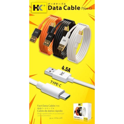 Kabel Data USB HK 4.5A Type C VOOC dan Fast Charging Support For Huawei P20 P30 P70 Samsung NOTE 20 Ultra S20+